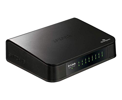 Image of D-Link DES-1016A 16 Port 10 /100 MBPS Switch, Black, 20.8 x 6.8 x 25.6 cm