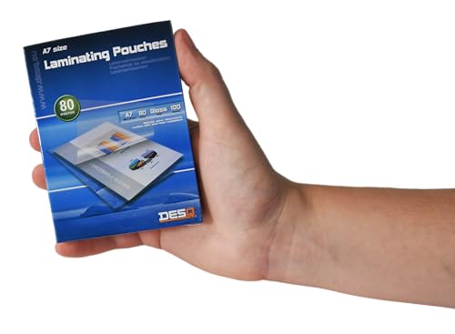DESQ® A7 80 x 111 mm Premium Gloss Laminating Pouches 80 x 111 mm with Rounded Corners - A7 80 x 111 mm - Image 2