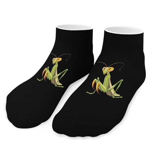 Praying Mantis Insects Ankle Socks Low Cut Casual Athletic Sock Funny Print No Show Sock for Men Women
