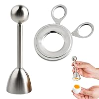 2 Stück Edelstahl Eierköpfer und Eieröffner,Eierschalensollbruchstellenverursacher,Eieröffner für Gekochte Eier,Eiersollbruchstellenverursacher,Eierköpfer Testsieger für Küche Dessert Backen Frühstück