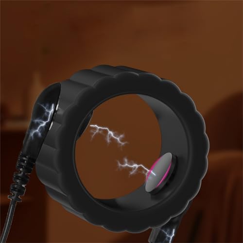 Image of Sm Electric Shock Masturbation Penis Ring Electric Shock Training Punishment Props Silicone Cock Ring Male Training Bondage Sex Toys