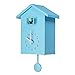 HEcSHENG Orologio A cucù Orologi da Parete A cucù Sorprendente Piccola Casetta per Uccelli con Simpatico Orologio di Design per Uccelli Pendolo Voci di Uccelli Naturali Casa Decorazione,Blu