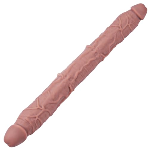 42 * 3,6 cm doppelendiger riesiger Dildo, Realistischer geäderter Doppel-Dildo homosexuelles Spielzeug, XXL extralanger Silikon-Penis, Anal- und G-Punkt-Sextoy, Geeignet für Männer, Frauen und Paare