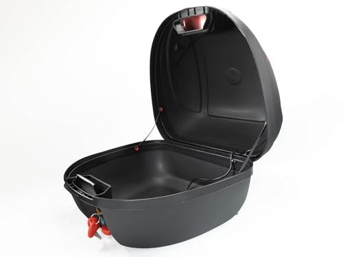 Secura Motorradkoffer Topcase schwarz 32 L abschließbar mit Rücklicht und Halterung | Topcase für Motorrad Quad Zubehör Koffer hinten | Top Case Gepäckträger Koffer Motorrad Box