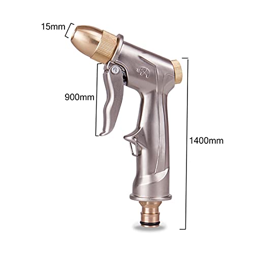 Pistola de agua de alta presión Boquilla ajustable de metal Jardinería Riego Manguera de lavado de autos Pistola de agua Pulverizador de latón Venta directa Pistola de agua de alta presión (Color : Y