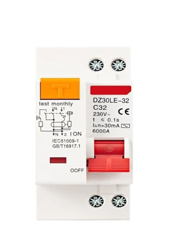 Disyuntor de corriente residual de 230V con protección contra fugas de corriente para cuadros 1P+N
