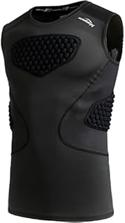 CoolOMG Youth Baseball Padded Shirt Kids Chest Protector Rib Heart Guard Sternum Protection for Football Softball Lacrosse Goalies M