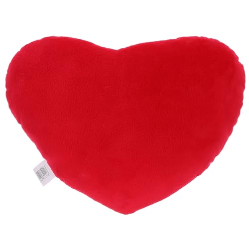 LOGOFUN 4Pcs Heart Shaped Pillow Throw Plush Heart Shaped Decorative Pillow Stuffed Heart Doll Sofa Pillow for Home Office Sofa Decor - Red, 30CM