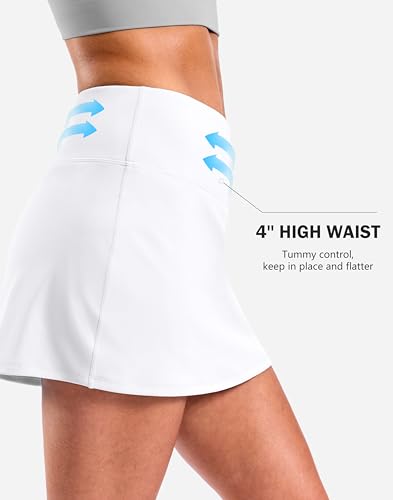 Image of SANTINY 13.5 inch /15 inch Skorts for Women with 2 Pockets High Waisted A Line Casual Pickleball Golf Skort Athletic Tennis Skirt