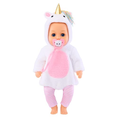 Baby Born My Unicorn Baby Doll Annabell - Plush Unicorn Onesie Blue Eyes: Realistic Features for Kids Ages 3 & Up Soothes & Comforts Eyes Open & Close