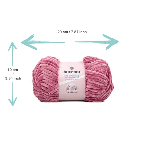 Image of Cuddly Velvet Chenille Yarn, Super Soft Fluffy Bulky for Knitting Crocheting Blanket Amigurumi, Durable for Shedding, 100 Gram (3.53 Ounces) 109 Yards (100 Meters) (Dusty Rose) (3 Skeins)