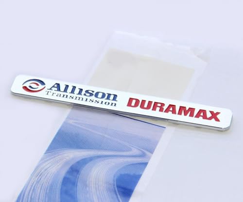 Image of 2Pcs Allison Transmission Emblems Hood 3D Nameplate Badge Letter Compatible with Silverado Dura-max (Chrome Red)