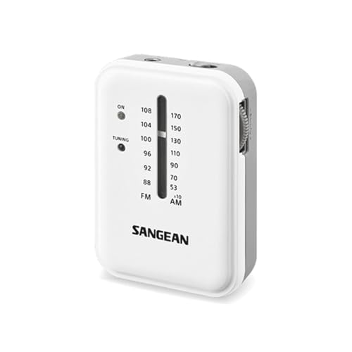 Sangean Pocket 320 SR 32   Radio de Bolsillo (FM/Am), Color Blanco y Gris