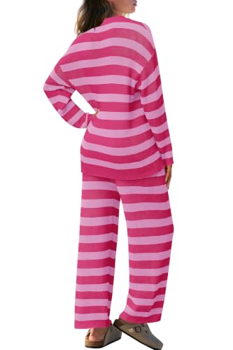 Image of SENSERISE Womens Striped Set Sweater Lounge Sets