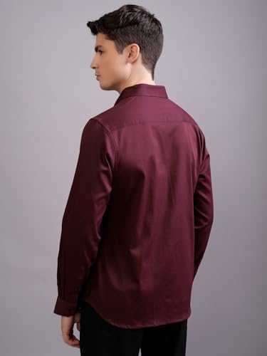 Image of Highlander Men's Slim Fit Formal Shirt | Solid Formal Shirt for Men | Comfortable Fabric | Stylish Design for Everyday Use & Office Wear