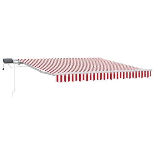 vidaXL Manuelle, einziehbare Markise mit LED in Rot und Weiß, 300 x 250 cm. Robuste, wetterfeste Markise für stilvollen Schatten im Freien. Ideal für Garten, Balkon oder Terrasse im Sommer. vidaXL Manuelle, einziehbare Markise mit LED in Rot und Weiß, 300 x 250 cm. Robuste, wetterfeste Markise für stilvollen Schatten im Freien. Ideal für Garten, Balkon oder Terrasse im Sommer.