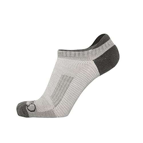 Chill Boys Bamboo No Show Socks - Light Gray Low Cut Breathable, Cushioned Athletic Ankle Socks For Men - Large (2 Pack) #TOP3