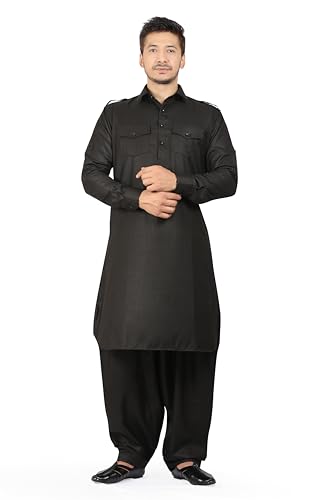Image of K-ROYALS Full Pathani Suit for Mens /Cotton Blend Pathani kurta payjama set for mens