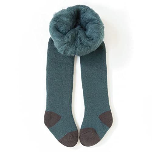 Kids Girls Fleece Lined Tights Toddler Thick Knitted Leggings Cotton Baby Solid Color Stockings3