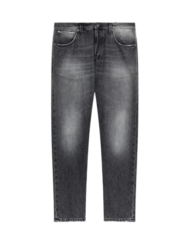 Jeans DONDUP, modello BRIGHTON, cinque tasche in modello con cavallo morbido e gamba affusolata, in tela denim slavata.