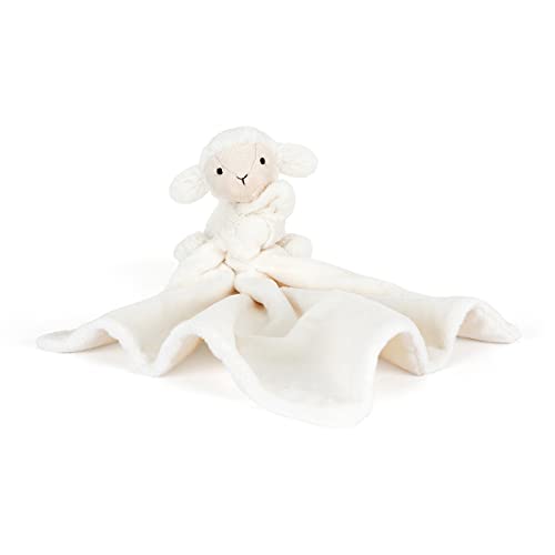Image of Jellycat Bashful Lamb Soother, 13.5 inches - Security Blanket & Lovey for Babies - Baby Gift