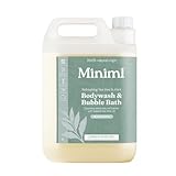 Miniml All Natural Body Wash and Bubble Bath - 5L Refill Moisturising Tea Tree and Mint Sensitive Skin Eco Shower Gel Bath Soak - Vegan Friendly Hand, Face & Body High Foam Scrub