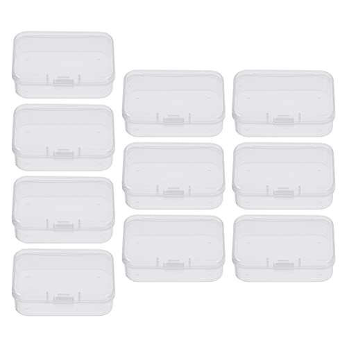 Cabilock 10Pcs Transparent Rectangular Storage Boxes Plastic Containers for Organizing Items for Guitar Picks Candies and Treats Keep Your Essentials Separated and Easy