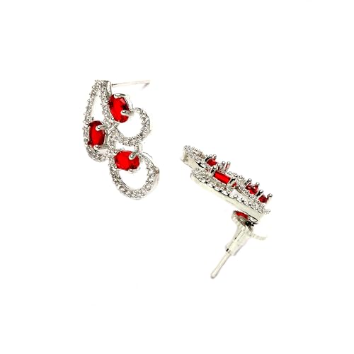 Rhodium-Plated Necklace & Drop Earrings Set with Cubic Zirconia