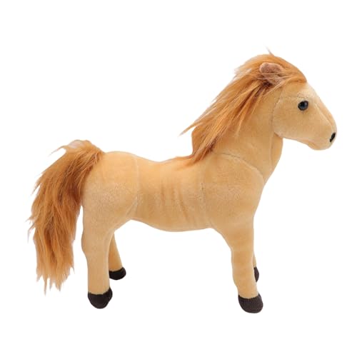 Cheval en peluche Cryfokt brun clair réaliste pour enfant