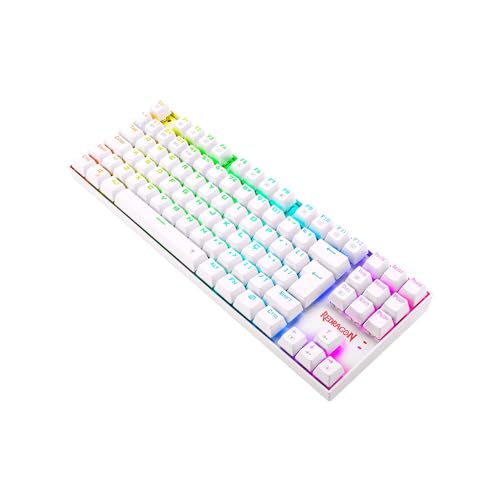 Teclado Mecânico Gamer Redragon Kumara Pro RGB Switch Marrom Branco - K552RGB-BRS-W