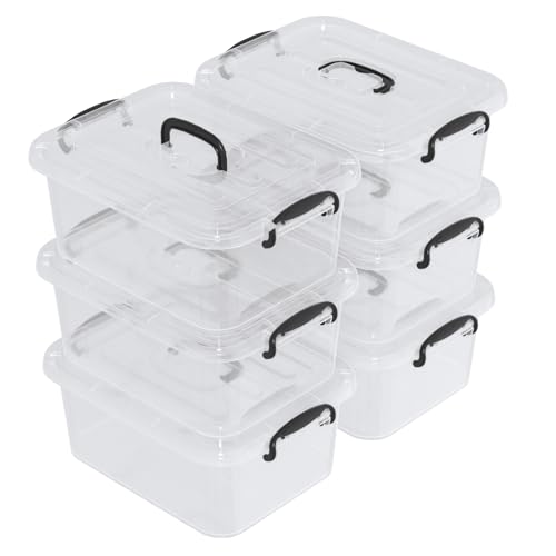 Boîtes de rangement en plastique 8L transparentes empilables avec couvercle
