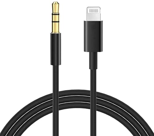 Cordon auxiliaire pour iPhone, [certifié Apple MFi] Câble Lightning vers auxiliaire compatible avec iPhone 14 13 12 11 XS XR X 8 7 vers haut-parleur stéréo...