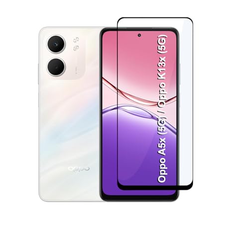 Image of CEDO Tempered Glass for Oppo A5x (5G) / Oppo K13x (5G) | Screen Protector Full HD Quality Tempered Glass Anti-Scratch Edge to Edge Coverage with Easy Installation Kit (Black)