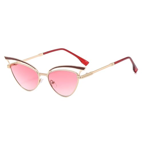 Lunettes œil de chat ajourées or rose pour un style chic en voyage