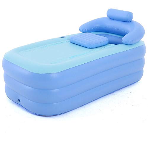 Preisvergleich Produktbild TRER Aufblasbare Badewanne PVC Tragbare Kinderbadewanne Badezimmer SPA mit elektrischer Luftpumpe, blau / pink (Color : Blue)