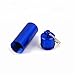 iSnuff Aluminum Vial Pill Box Case Bottle with Snuff Tiny Spoon Cache Holder Airtight Keychain Container (Blue)