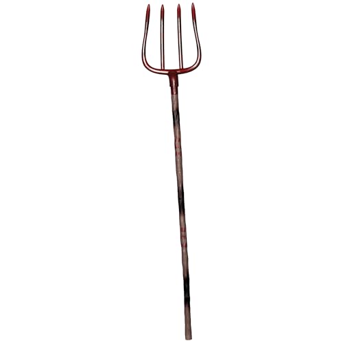 UNDERWRAPS Halloween Adjustable Pitch Fork - Prop Accessories for Cosplay, Accessory, Faux Red Plastic Pitchfork, Farmer Play