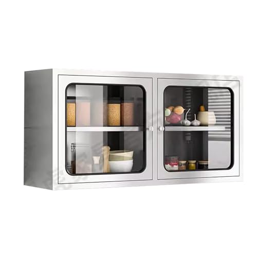 Szafka kuchenna ze stali nierdzewnej regulowana otwarta półka regał do przechowywania do łazienki i salonu 120 x 60 x 35 cm szafka ścienna rozwiązanie