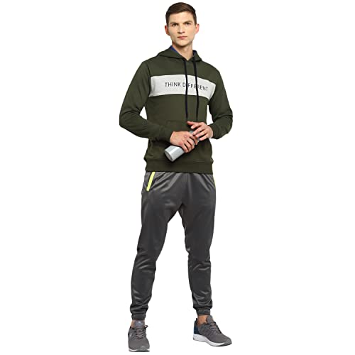 Image of OFF LIMITS Mens PCF Think Different Hoodie Olive|Grey Mel Hooded Sweatshirt-L