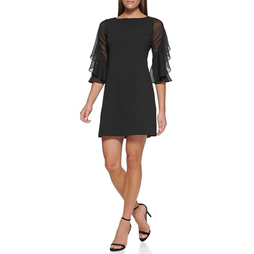 Image of Tommy Hilfiger Womens Polyester Spandex Pattern Sheath Midi Layered Dress
