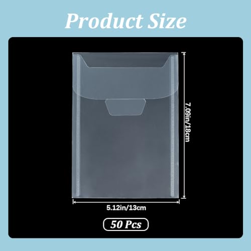GORGECRAFT 50Pcs Die Storage Pockets Stamp Pocket Bags 18x13cm Resealable Clear Plastic Die Cuts Envelope Pockets Craft Organizer Holder Bag for File Album Embossing Stamp Scrapbooking Storage - Image 2