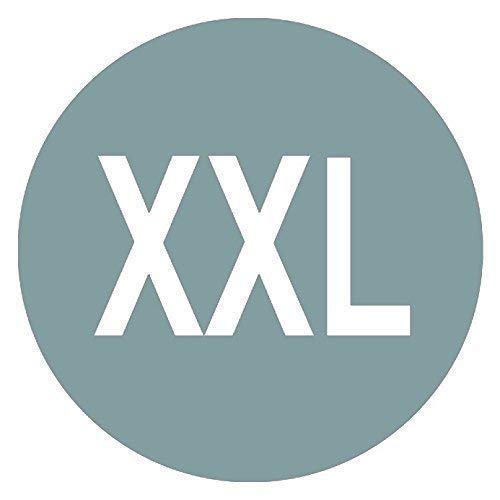 Pack of 100 Size Stickers/Sticky Labels - Suitable for Clothes/Garment Packaging (XXL - Silver)