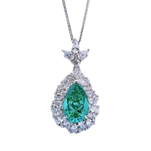 Collier Tourmaline poire moissanite argent le cadeau d'anniversaire parfait