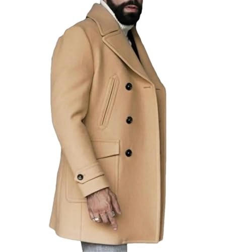 Cardigan à manches longues pour homme double boutonnage kaki XL