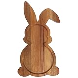 Garneck Farmhouse Bunny Charcuterie Board: 13.76 Inch Acacia Wood Rabbit Shaped Easter Serving Tray...