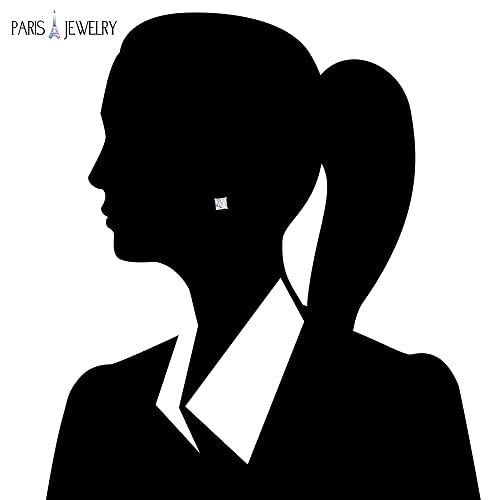 10k Yellow Gold Created White Sapphire 3 Carat Square Stud Plated Earrings3