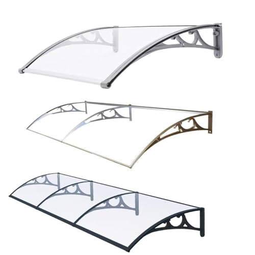 Terrasse Toit Abri Banne Protection Auvent Porte D'entrée Auvent De Porte D'entrée en Aluminium Auvent Marquise D'Entrée De Bloc UV Porte D'entrée Patio Extérieur(Blanc,60x120cm)