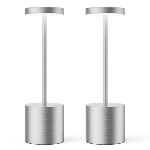 ZenithLight 2 Pack Cordless Table Lamps Rechargeable,Battery Operated LED Table Light,5000mAh Battery Powered Dimming Weatherproof Desk Lamp for Dining Patio Restaurant Outdoor