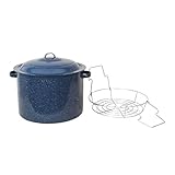 Granite Ware High Capacity Enamel on Steel Water Bath Canner with Chrome Jar Rack, Blue