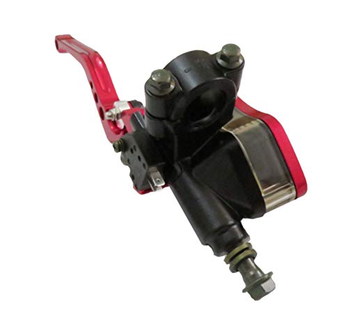 CNC Aluminum 7/8" (22mm) Universal Motorcycle Dual Hydraulic Brake Clutch Master Cylinder Reservoir Lever Fit 50cc-300cc Sport Bike Street Bike Scooter (1 Pair, Red)